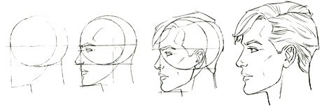 Голова с боку рисунок