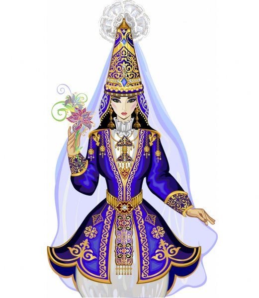 Кыргызская Национальная одежда вектор