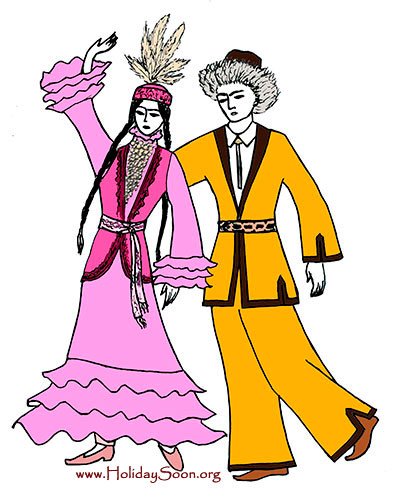 Раскраска Национальная одежда казахов