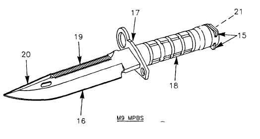 Штык нож м9 чертеж