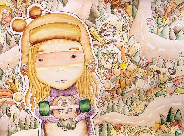 Наивная акварель Светланы Юрченко