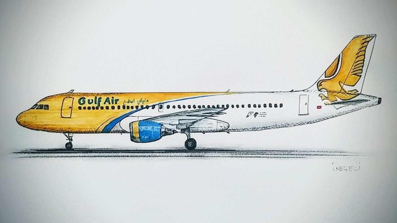 Рисунок самолета Airbus a320