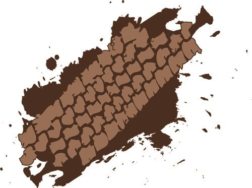 Лужа грязи на прозрачном фоне