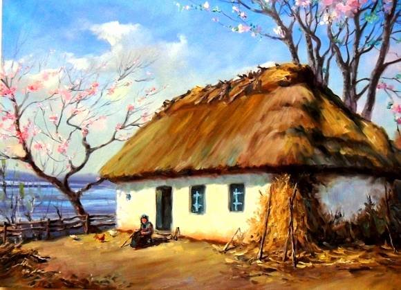 Кубанские хатки живопись