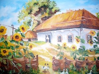 Украинская хата рисунок