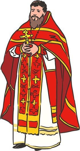 Священник рисунок