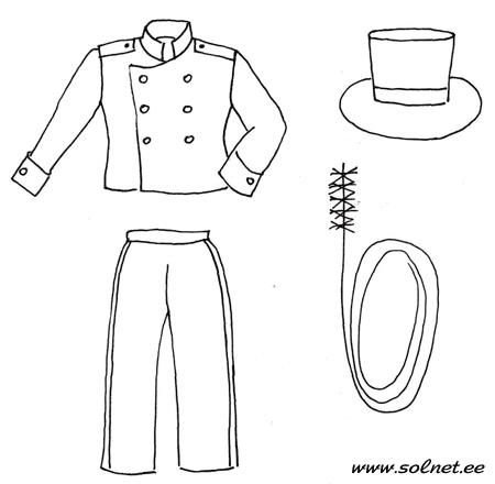 Новогодний костюм раскраска