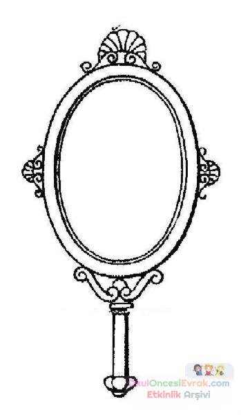 Раскраска зеркало с ручкой