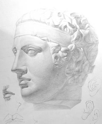 Диадумен гипсовая голова