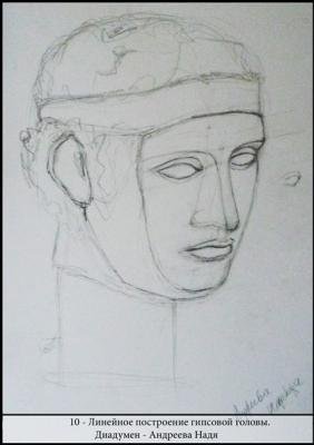 Диадумен гипсовая голова