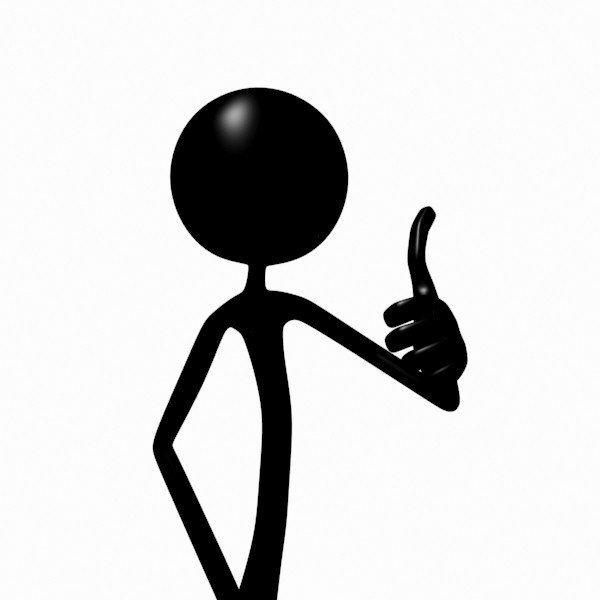 Чёрный человечек на белом фоне