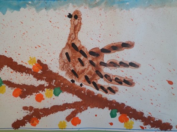 Нестандартное рисование птицы