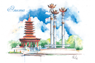 Хурул Элиста вектор