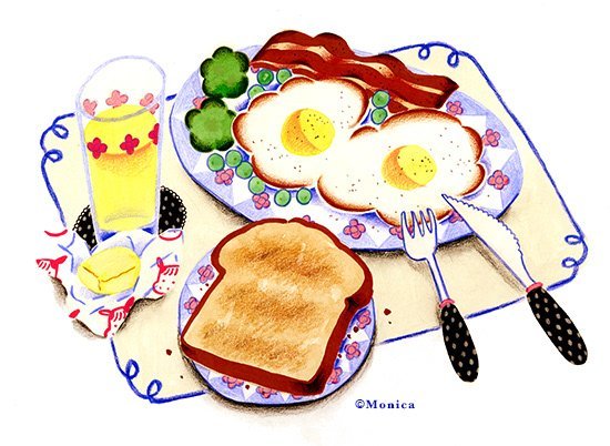 Рисование полезный завтрак