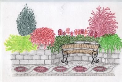 Клумба уличная зарисовка