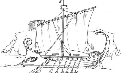 Драккар викингов раскраска