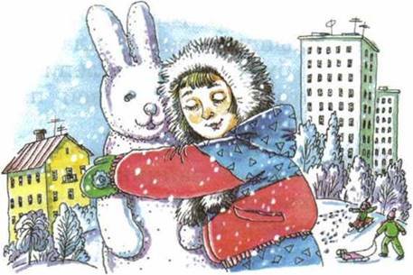 Снежный зайчик Сутеев