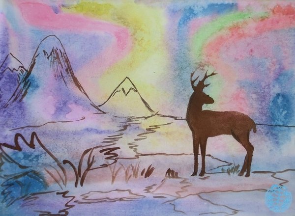 Тундра рисунок карандашом