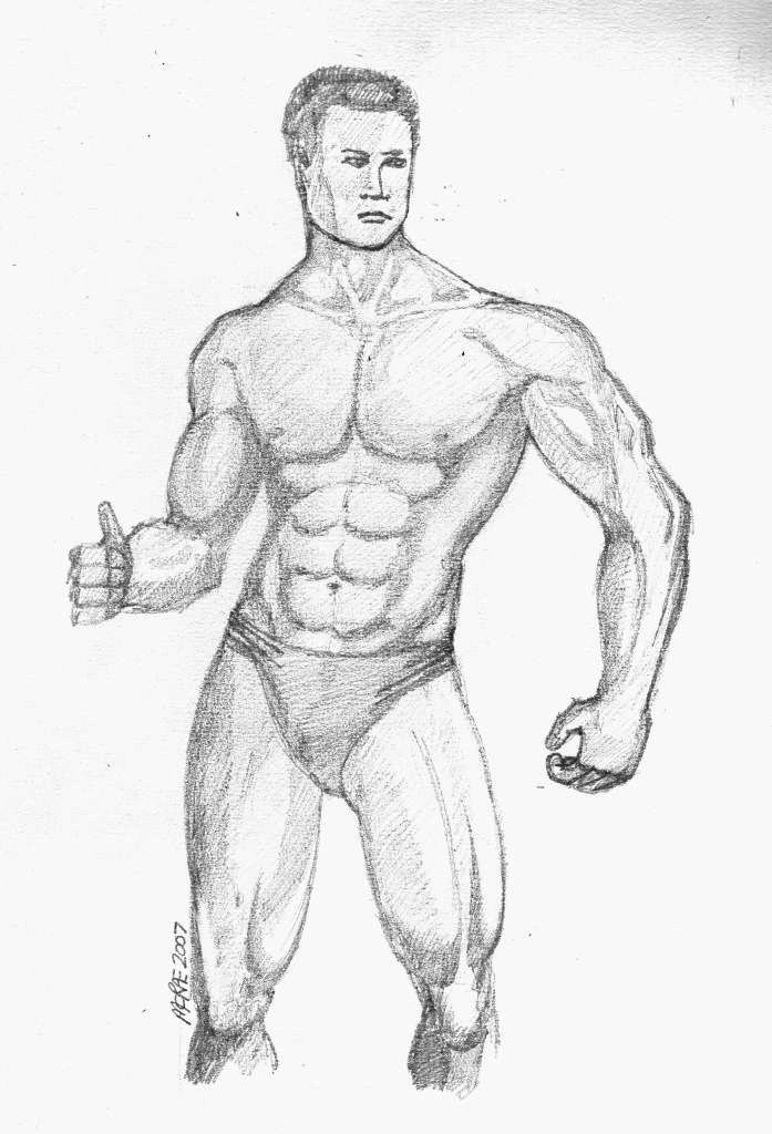 Мускулистое мужское тело рисунок