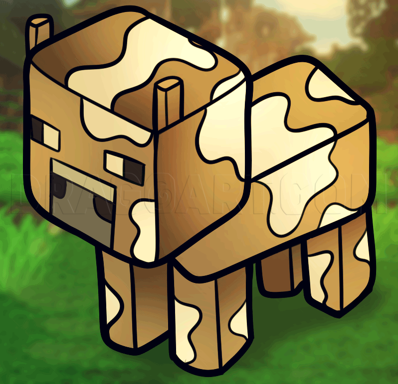 Майнкрафт. Рисунки МАЙНКРАФТА. Корова из МАЙНКРАФТА. Minecraft картинки для срисовки.