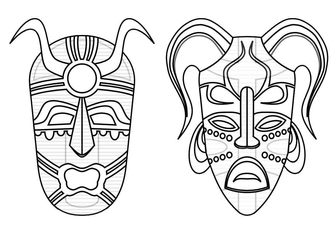 Эскиз африканской маски