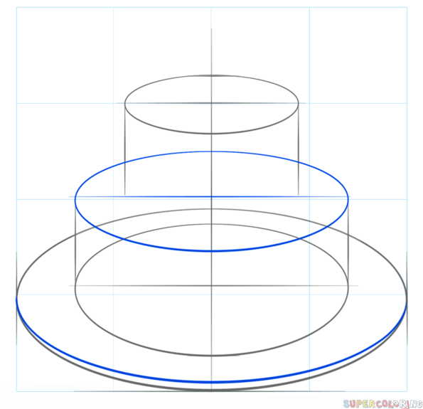 Поэтапное рисование торта