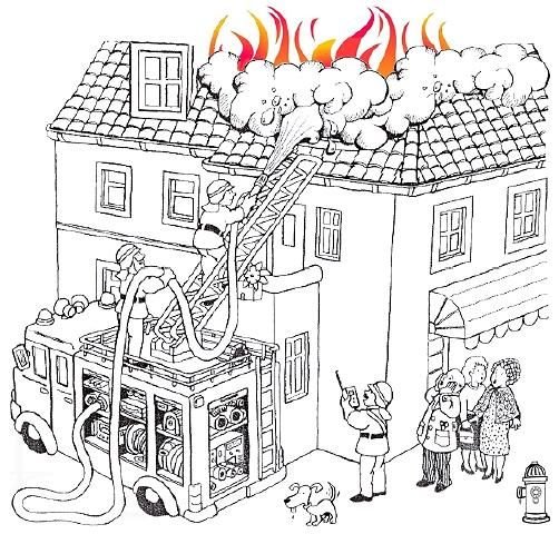 Пожар дома рисунок (40 фото)