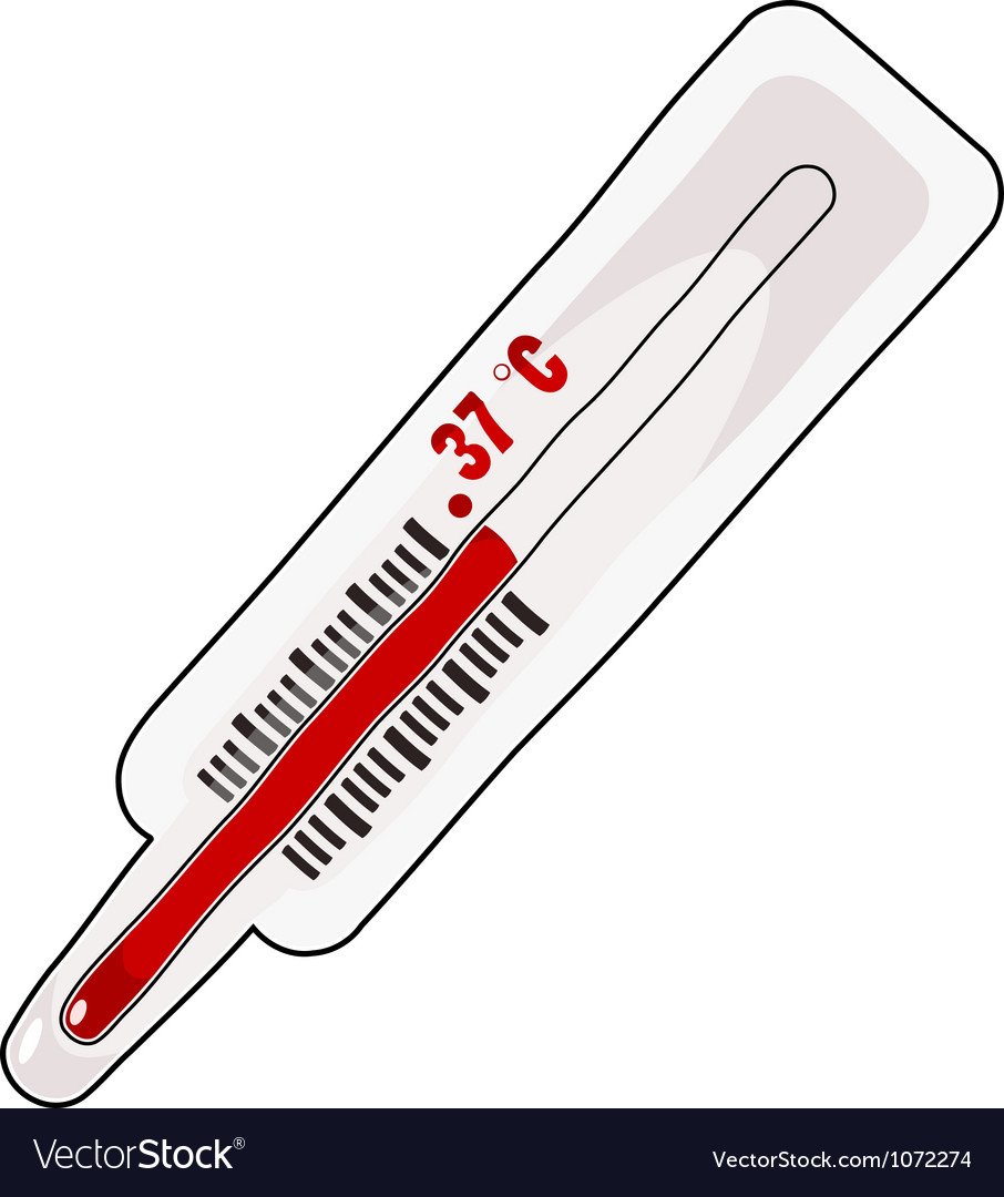 Нарисованный градусник с температурой
