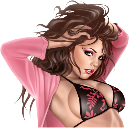 Девушка на прозрачном фоне