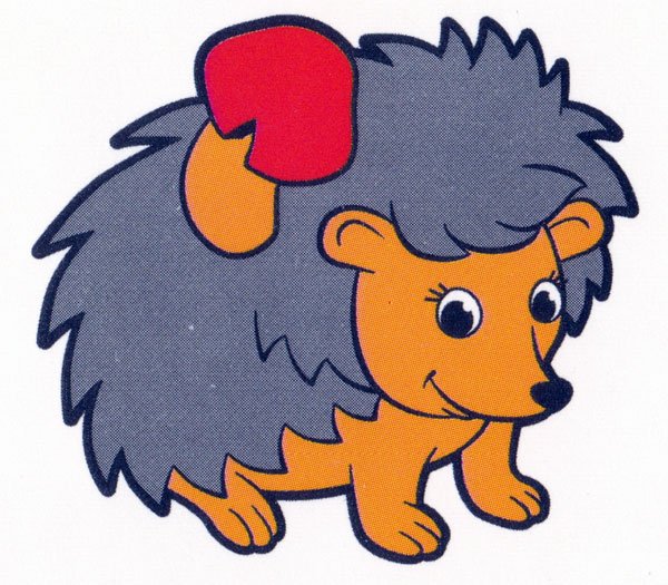 Ежик трафарет цветной