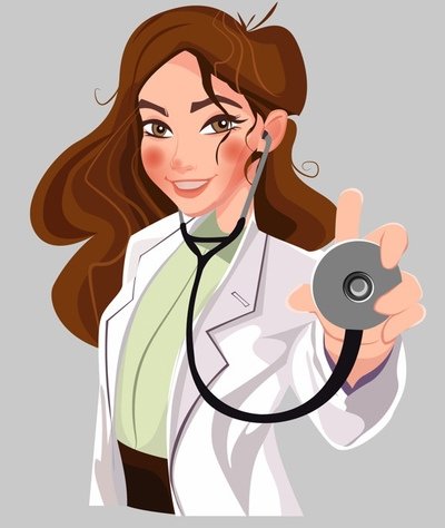 Нарисованная девушка врач