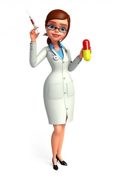 Врач со шприцом в полный рост