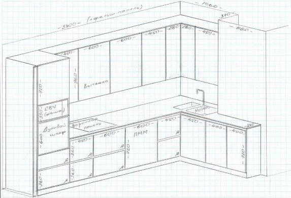 План интерьера кухни