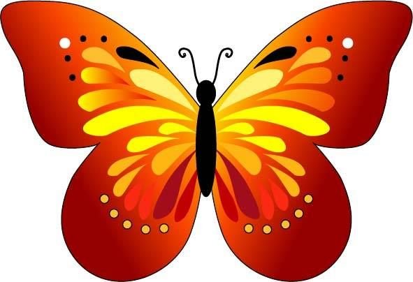 Бабочки мультяшные красные