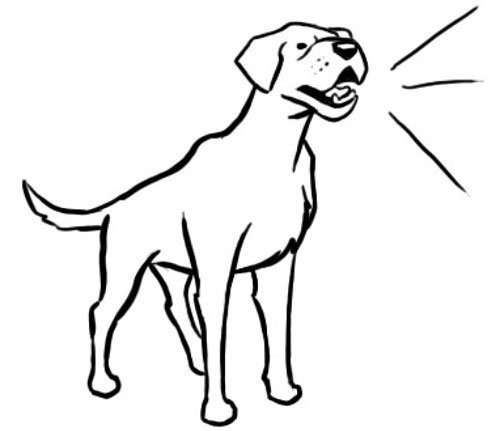 Рисунок лающей собаки