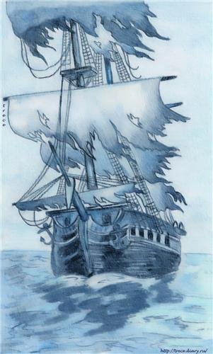 Летучий голландец гравюра