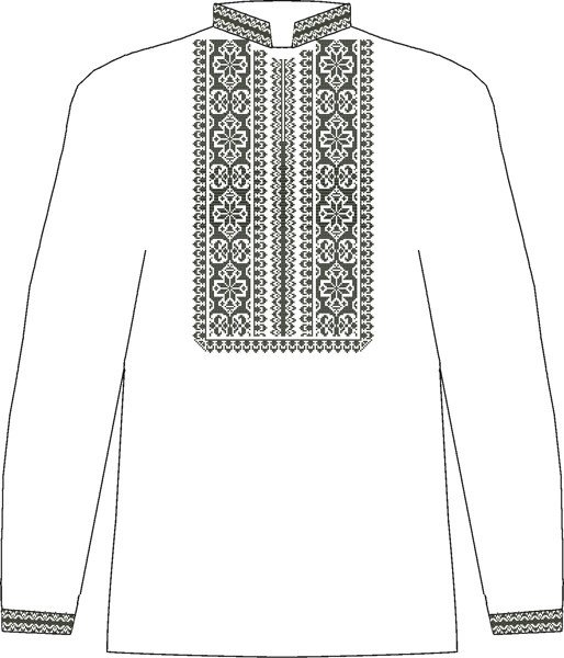 Эскиз русской народной мужской рубахи