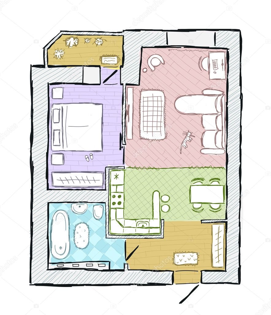 Вид квартиры сверху рисунок