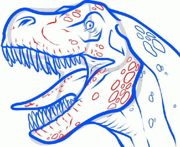 Голова динозавра рисование