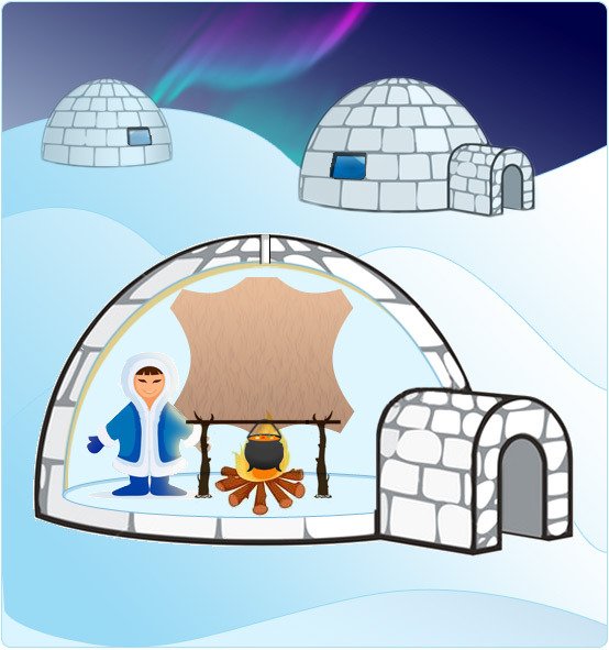 Иглу раскраска