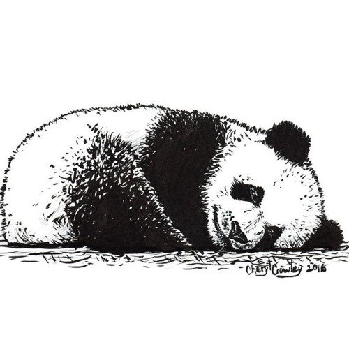 Рисунок пятном Панда