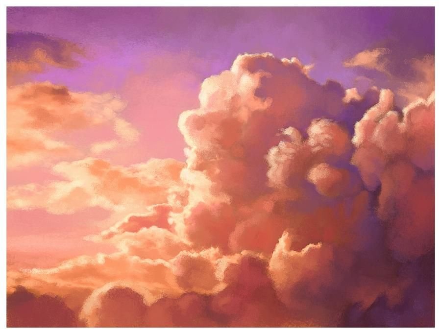 Рисунок закатное небо - 95 фото