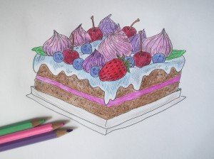Эскизы тортов карандашом