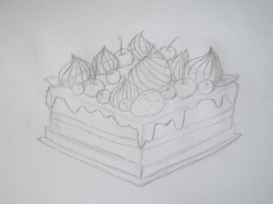 Кусочек торта в разрезе