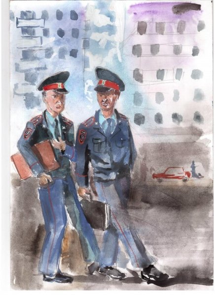 Милиционер рисунок