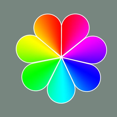 Цветок с разноцветными лепестками