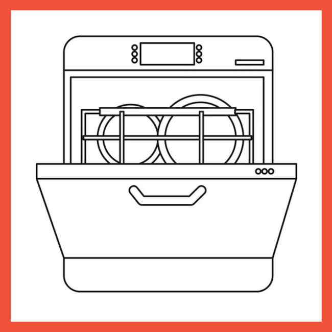 На рисунке изображены посудомоечная машина и холодильник. Раскраска посудомоечная машина. Посудомойка схематично. Пиктограмма посудомоечная машина. Распечатка посудомоечной машины.