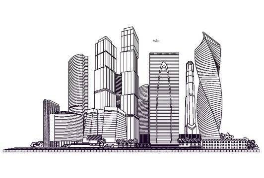Москва Сити зарисовки