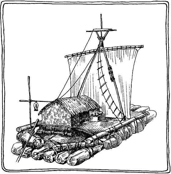 Тур Хейердал кон Тики: чертёж плота