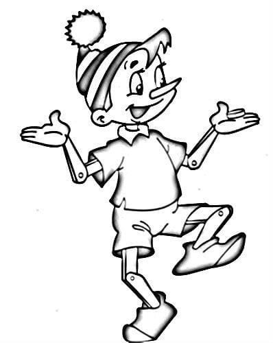 Сказочный герой Буратино раскраска